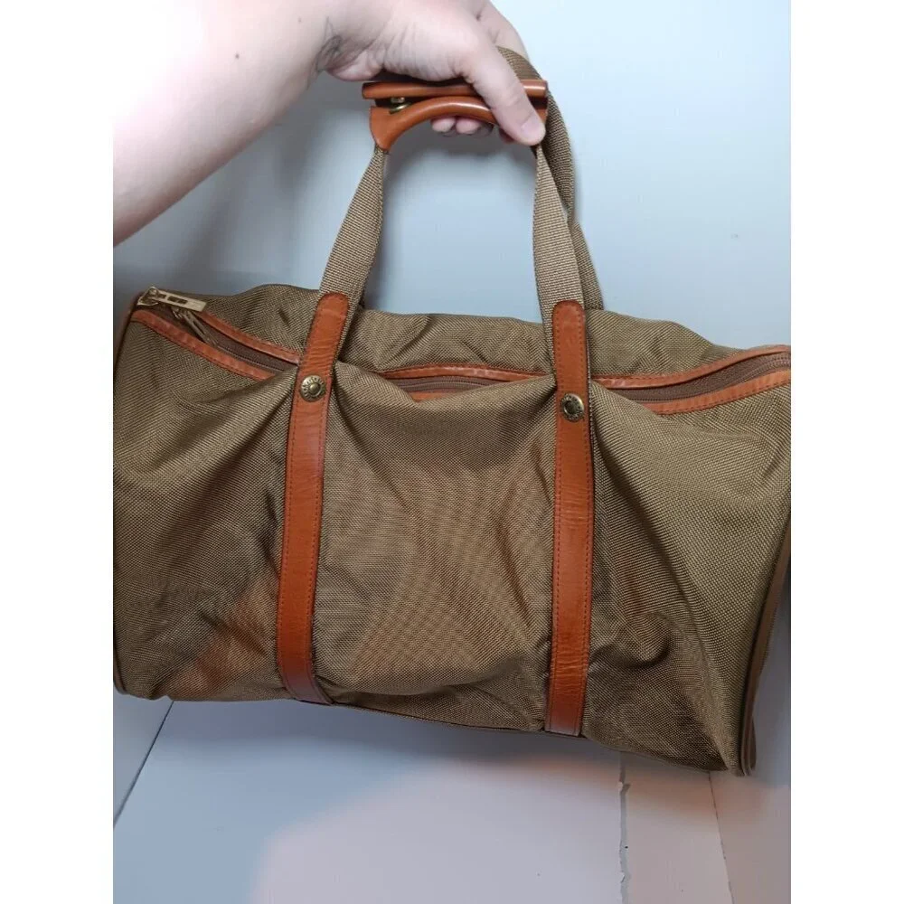 Hartmann Vintage Leather and Nylon Weekender Duffel Bag - Classic Travel Luggage